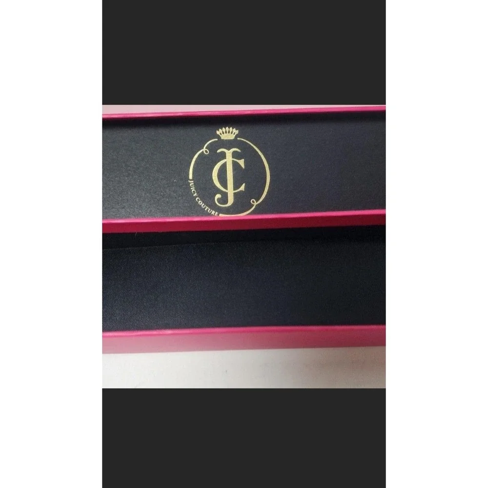 Vintage Juicy Couture Rhinestone Heart Charm Toggle Bracelet Silver Tone Y2K Box